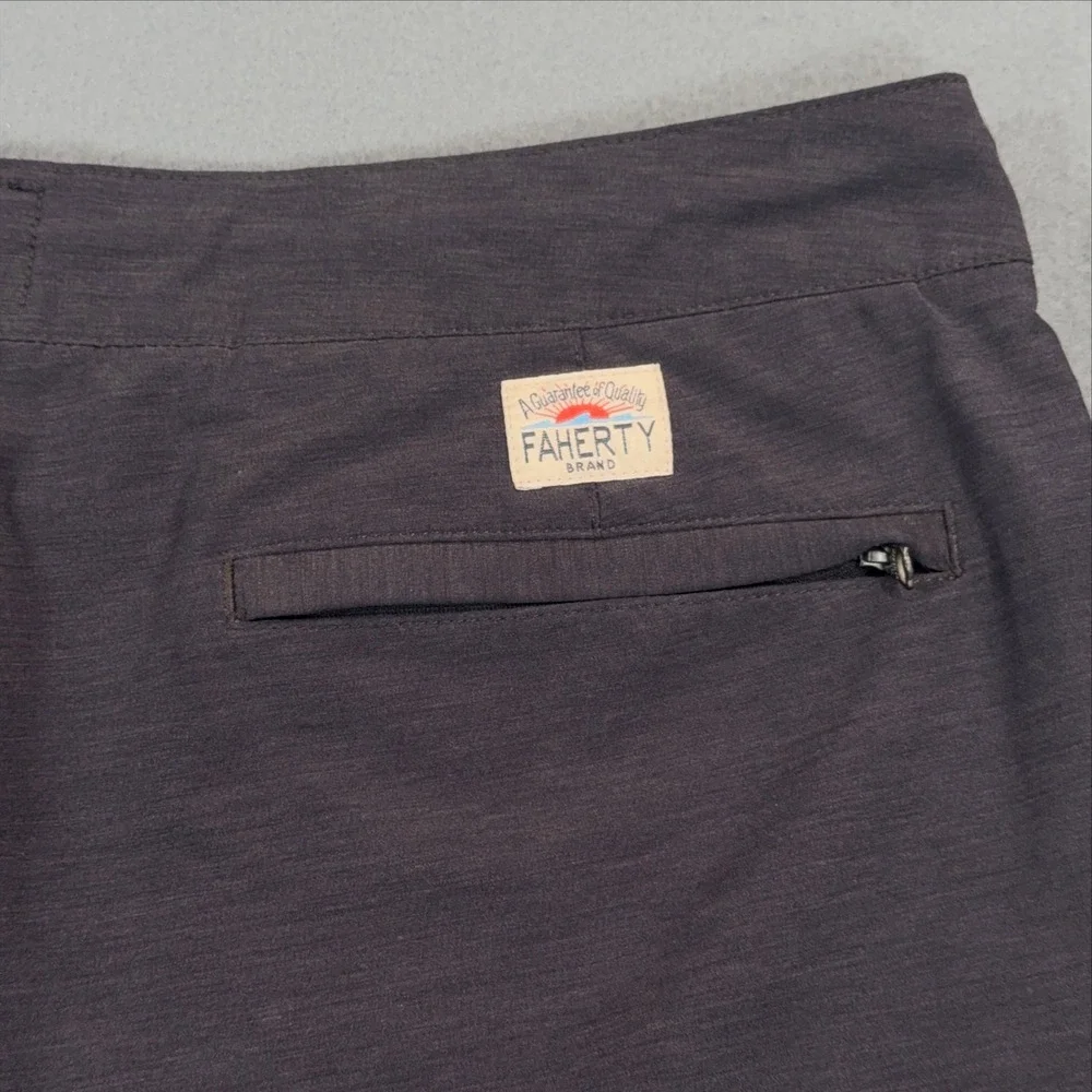 Faherty All Day Shorts Mens 35 Charcoal Gray Hybrid Performance Stretch 3315
